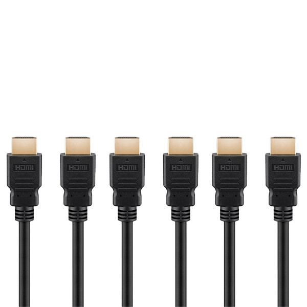 Goobay HDMI kabel 2.1 | 2 meter | 3 stuks (8K@60Hz, HDR, Zwart)  V010101074 - 1