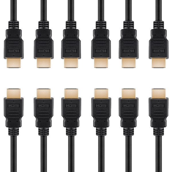 Goobay HDMI kabel 2.1 | 3 meter | 6 stuks (8K@60Hz, HDR, Zwart)  W010101075 - 1