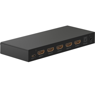 Goobay HDMI matrix | Goobay | 4- naar 1-poorts (Afstandsbediening, 4K@60Hz, Toslink, Jack) 58490 K020100075 - 