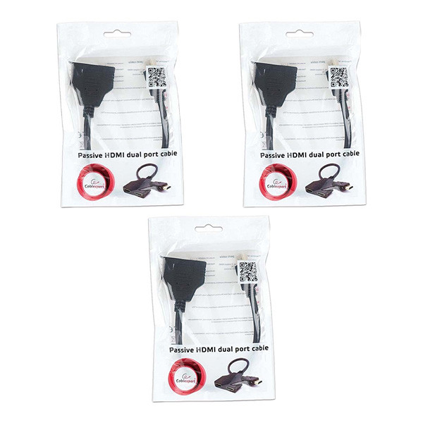 Goobay HDMI splitterkabel | Cablexpert | 3 stuks | 2 poorts (Full HD, Passief)  V030100005 - 1