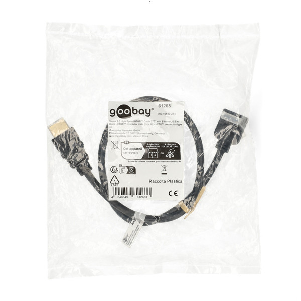 Goobay Haakse HDMI kabel 2.0 | Goobay | 0.5 meter (4K@60Hz, 270°, HDR) 61263 K010214361 - 4