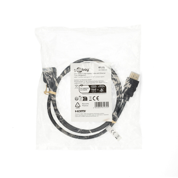 Goobay Haakse HDMI kabel 2.0 | Goobay | 1 meter (4K@60Hz, 270°, HDR) 61272 K010214362 - 4