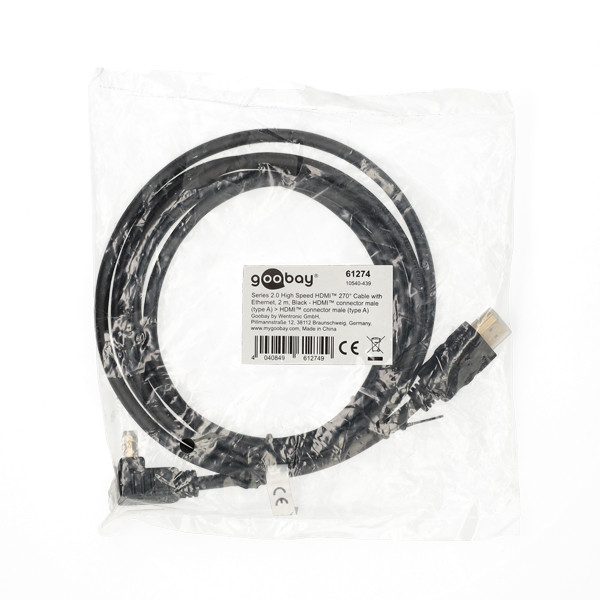 Goobay Haakse HDMI kabel 2.0 | Goobay | 2 meter (4K@60Hz, 270°, HDR) 61274 K010214364 - 4