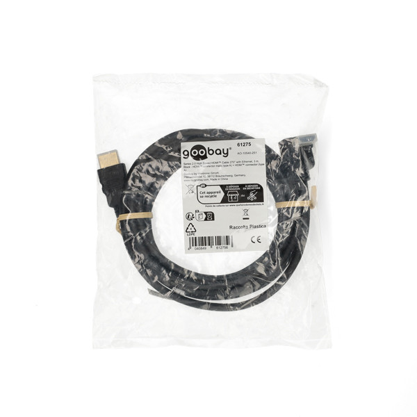 Goobay Haakse HDMI kabel 2.0 | Goobay | 3 meter (4K@60Hz, 270°, HDR) 61275 K010214365 - 4