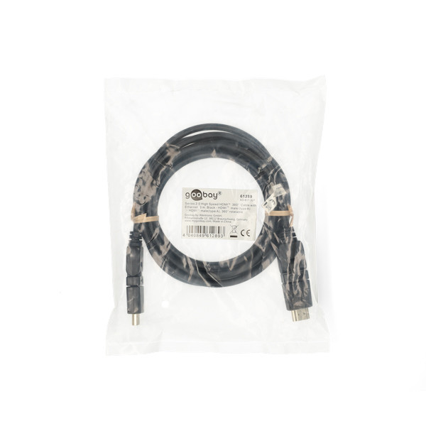 Goobay Haakse HDMI kabel 2.0 | Goobay | 3 meter (4K@60Hz, 360° draaibaar, HDR) 61289 K010214369 - 4