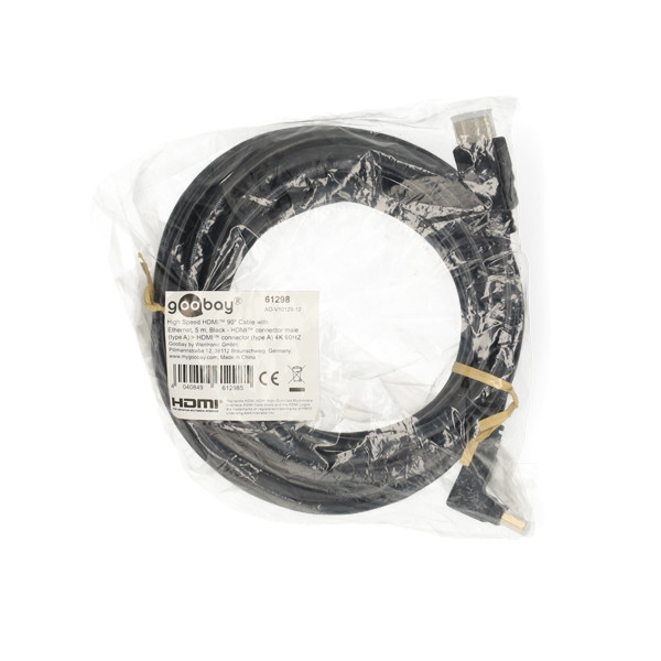 Goobay Haakse HDMI kabel 2.0 | Goobay | 5 meter (4K@60Hz, 90°, HDR) 61298 K010214360 - 4