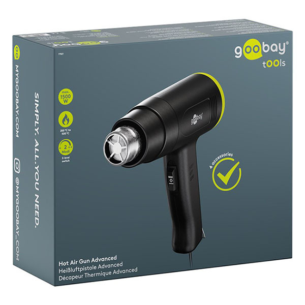 Goobay Heteluchtpistool | Goobay Tools | Advanced | 1500W (2 standen, Incl. 4 mondstukken) 77821 K101303048 - 8