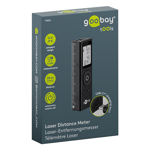Goobay Laser afstandsmeter | Goobay Tools | tot 30 m (Oplaadbaar) 77834 K120601138 - 6