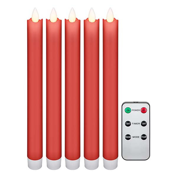 Goobay Led dinerkaars | Goobay | 24 cm | 5 stuks (Batterijen, Bewegende vlam, Rood) 53943 K170103338 - 2