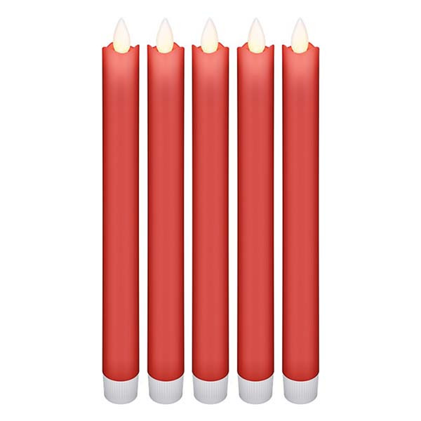 Goobay Led dinerkaars | Goobay | 24 cm | 5 stuks (Batterijen, Bewegende vlam, Rood) 53943 K170103338 - 1