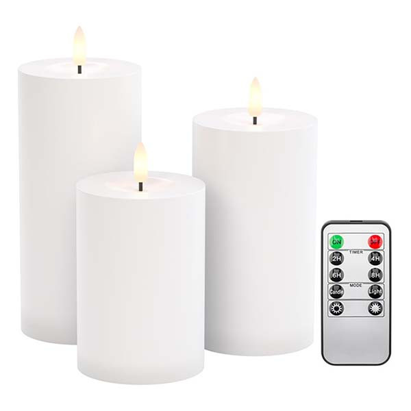 Goobay Led kaars | Goobay | 10, 12.5, 15 cm | 3 stuks (Bewegende vlam, Batterij, Timer, Binnen/Buiten, Wit) 64786 K170103341 - 1