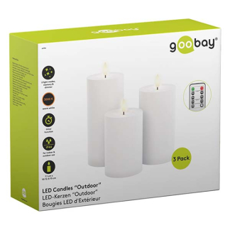 Goobay Led kaars | Goobay | 10, 12.5, 15 cm | 3 stuks (Bewegende vlam, Batterij, Timer, Binnen/Buiten, Wit) 64786 K170103341 - 4