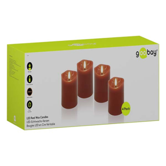 Goobay Led kaars | Goobay | 7.5 x 10 cm | 4 stuks (Batterij, Timer, Rood) 77749 K170103340 - 5