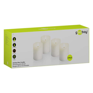Goobay Led kaars | Goobay | 7.5 x 10 cm | 4 stuks (Batterij, Timer, Wit) 77780 K170103339 - 5