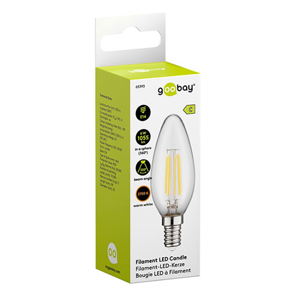 Led lamp E14 Kaars Goobay (6W 1055lm 2700K) Goobay Kabelshop nl
