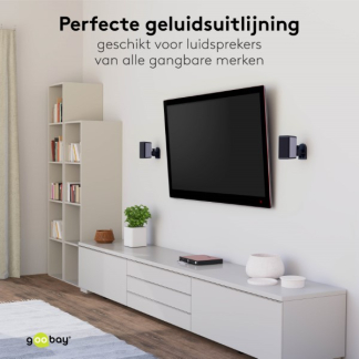 Goobay Luidspreker muurbeugel | Goobay | 2 stuks (Universeel, Zwenk- en kantelbaar, Staal, Max. 3.5 kg, Zwart) 49393 K101501157 - 8