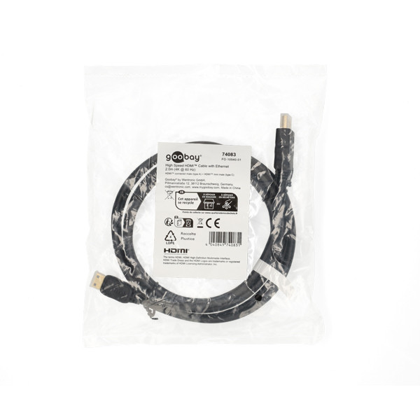 Goobay Mini HDMI naar HDMI kabel | Goobay | 2 meter (4K@60Hz, Ethernet, HDR, Verguld) 74083 K010214376 - 3