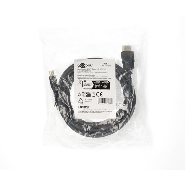 Goobay Mini HDMI naar HDMI kabel | Goobay | 3 meter (4K@60Hz, Ethernet, HDR, Verguld) 74084 K010214377 - 3
