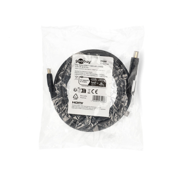Goobay Mini HDMI naar HDMI kabel | Goobay | 5 meter (4K@60Hz, Ethernet, HDR, Verguld) 74085 K010214378 - 3