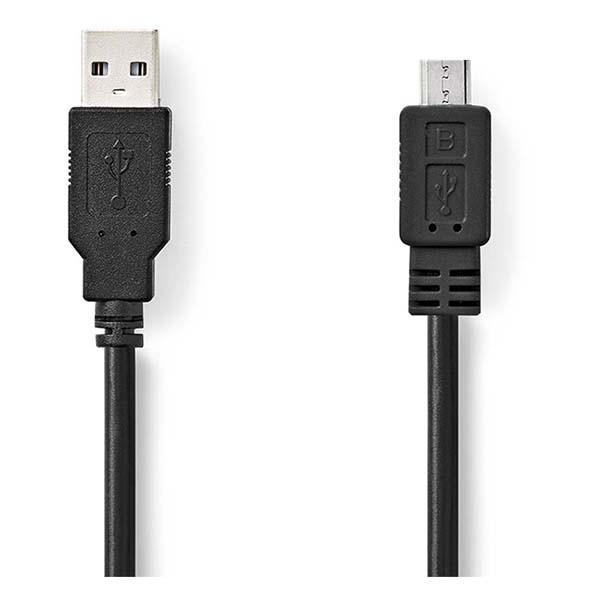 Goobay Motorola oplaadkabel | USB A ↔ Micro USB | 1 meter (USB 2.0, 7.5W, 480 Mbps, 100% koper, Zwart) 93918 CCGB60500BK10 CCGP60500BK10 D010201013 - 2