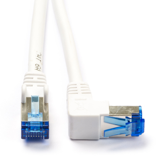 Goobay Netwerkkabel | Cat6a S/FTP | 0.25 meter (1x Haaks, Wit) 51562 K010608915 - 1