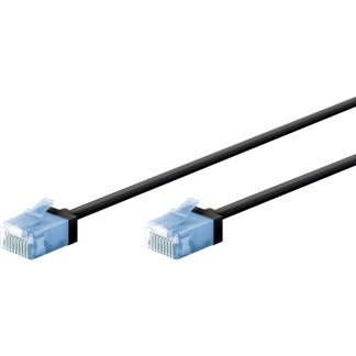 Goobay Netwerkkabel | Cat6a U/UTP | 0.15 meter (100% koper, LSZH, Slimline, Zwart) 74230 K060302410 - 1