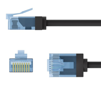Goobay Netwerkkabel | Cat6a U/UTP | 0.15 meter (100% koper, LSZH, Slimline, Zwart) 74230 K060302410 - 3