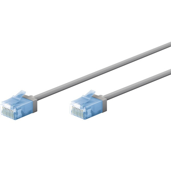 Goobay Netwerkkabel | Cat6a U/UTP | 2 meter (100% koper, LSZH, Slimline, Grijs) 74223 K060302404 - 1
