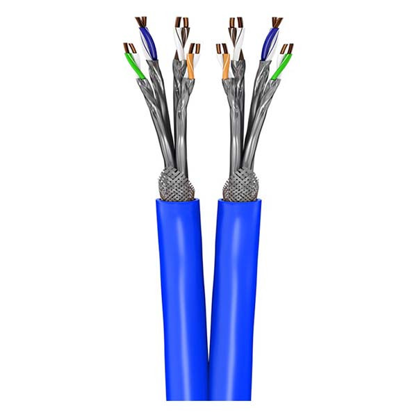 Goobay Netwerkkabel | Cat7a Duplex S/FTP | 50 meter | Goobay (Stugge kern, 100% koper, LSZH, Blauw) 75716 K170103358 - 1