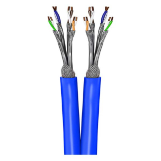 Goobay Netwerkkabel | Cat7a Duplex S/FTP | 50 meter | Goobay (Stugge kern, 100% koper, LSZH, Blauw) 75716 K170103358