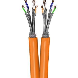 Goobay Netwerkkabel | Cat7a Duplex S/FTP | 50 meter | Goobay (Stugge kern, 100% koper, LSZH, Oranje) 75714 K170103356
