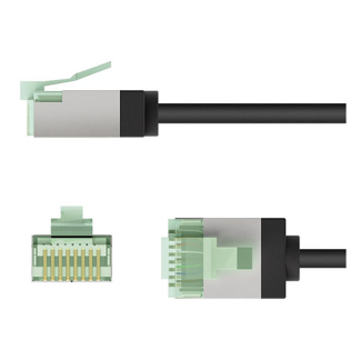 Goobay Netwerkkabel | Cat8 U/FTP | 0.15 meter (100% koper, LSZH, Slimline, Zwart) 74350 K060302437 - 3