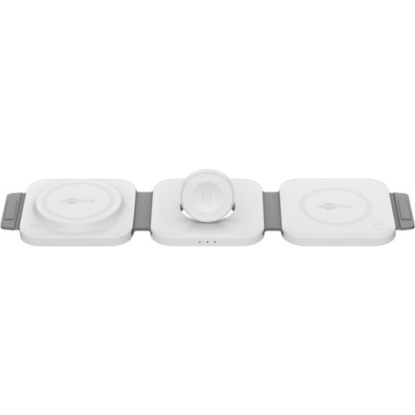 Goobay Opvouwbare draadloze oplader | Goobay | 3-in-1 (Qi,15W, Wit) 65312 K180107326 - 1