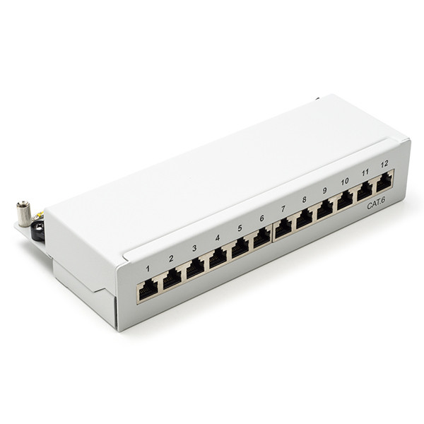 Goobay Patchpaneel | Cat6 S/FTP | 12 poorten (Desktop, Grijs) 69306 K090603066 - 1