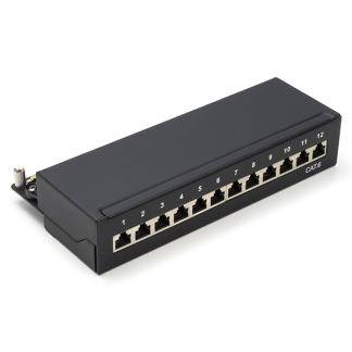 Goobay Patchpaneel | Cat6 S/FTP | 12 poorten (Desktop, Zwart) 69307 K090603065 - 1