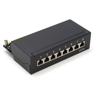 Goobay Patchpaneel | Cat6 S/FTP | 8 poorten (Desktop, Zwart) 96105 K090603062 - 1