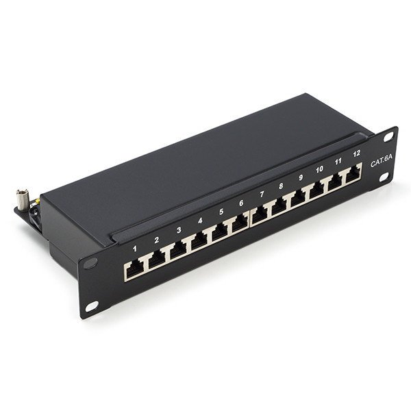 Goobay Patchpaneel | Cat6a S/FTP | 10 inch (12-poorts, 1U, Horizontaal) 93796 K090603071 - 1