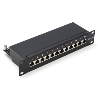 Goobay Patchpaneel | Cat6a S/FTP | 10 inch (12-poorts, 1U, Horizontaal) 93796 K090603071 - 1