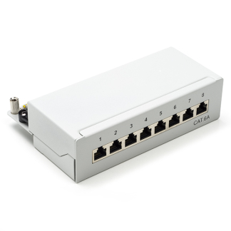 Goobay Patchpaneel | Cat6a S/FTP | 8 poorten (Desktop, Grijs) 62063 K090603069 - 1