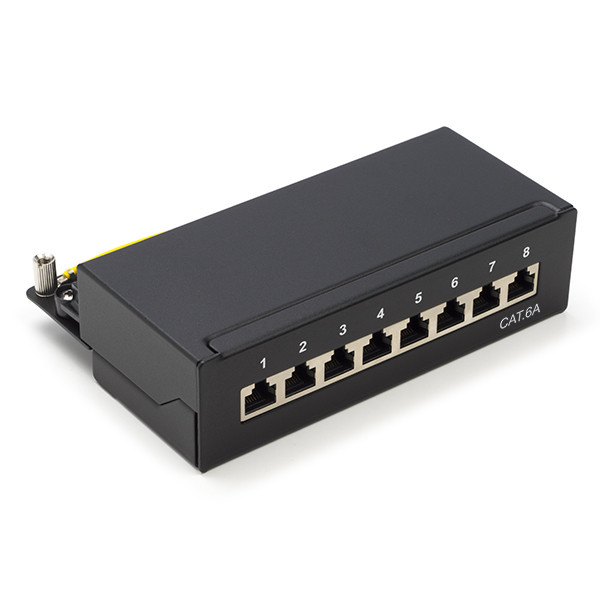 Goobay Patchpaneel | Cat6a S/FTP | 8 poorten (Desktop, Zwart) 62065 K090603068 - 1
