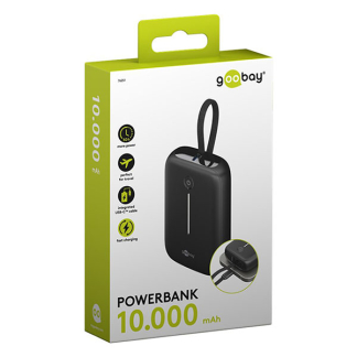 Goobay Powerbank | Goobay | 10.000 mAh (Ingebouwde kabel, 1x USB C, 1x USB A, 20W) 76251 K010605494 - 5