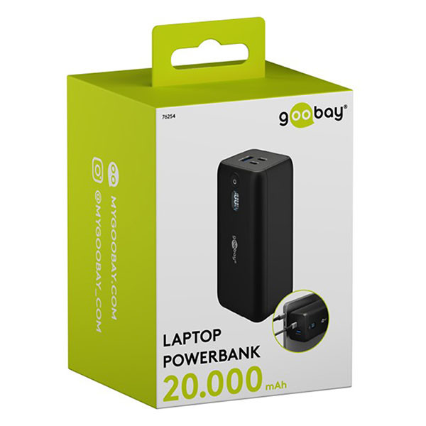 Goobay Powerbank | Goobay | 20.000 mAh (1x USB A, 2x USB C, 65W, Power Delivery, Batterij indicator) 76254 K070501354 - 6