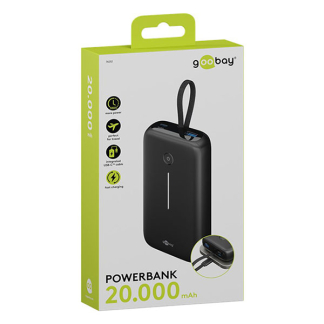 Goobay Powerbank | Goobay | 20.000 mAh (Ingebouwde kabel, 1x USB C, 1x USB A, 30W) 76252 K010605495 - 6