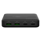 Goobay Powerbank | Goobay | 4 poorten (100W, 2x USB C, 2x USB A, Power Delivery, GaN, Zwart) 70764 K170108394 - 2