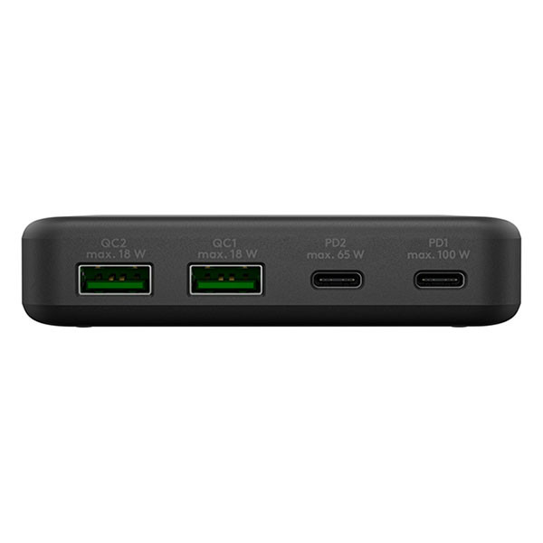 Goobay Powerbank | Goobay | 4 poorten (100W, 2x USB C, 2x USB A, Power Delivery, GaN, Zwart) 70764 K170108394 - 3