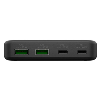 Goobay Powerbank | Goobay | 4 poorten (100W, 2x USB C, 2x USB A, Power Delivery, GaN, Zwart) 70764 K170108394 - 3