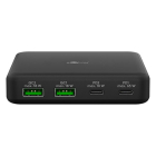 Goobay Powerbank | Goobay | 4 poorten (65W, GaN, 4 poorten, 2x USB C, 2x USB A, Power Delivery, Zwart) 65813 K170108393 - 2