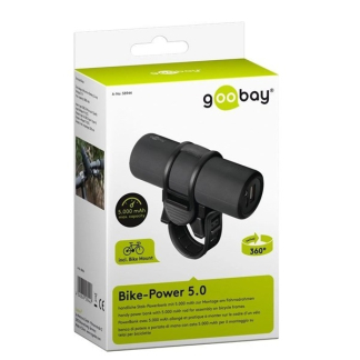 Goobay Powerbank fiets | Goobay | 5.000 mAh (2 poorts, USB A, USB C, Power Delivery, Zaklamp, 360° draaibaar) 60656 K105005164 - 