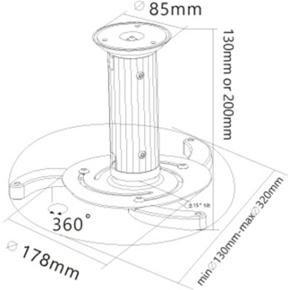 Goobay Projector beugel | Goobay | Plafond (Draai- en kantelbaar, 10 kg, Zilver) 51905 K101501136 - 2
