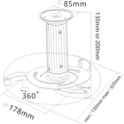 Goobay Projector beugel | Goobay | Plafond (Draai- en kantelbaar, 10 kg, Zilver) 51905 K101501136 - 2